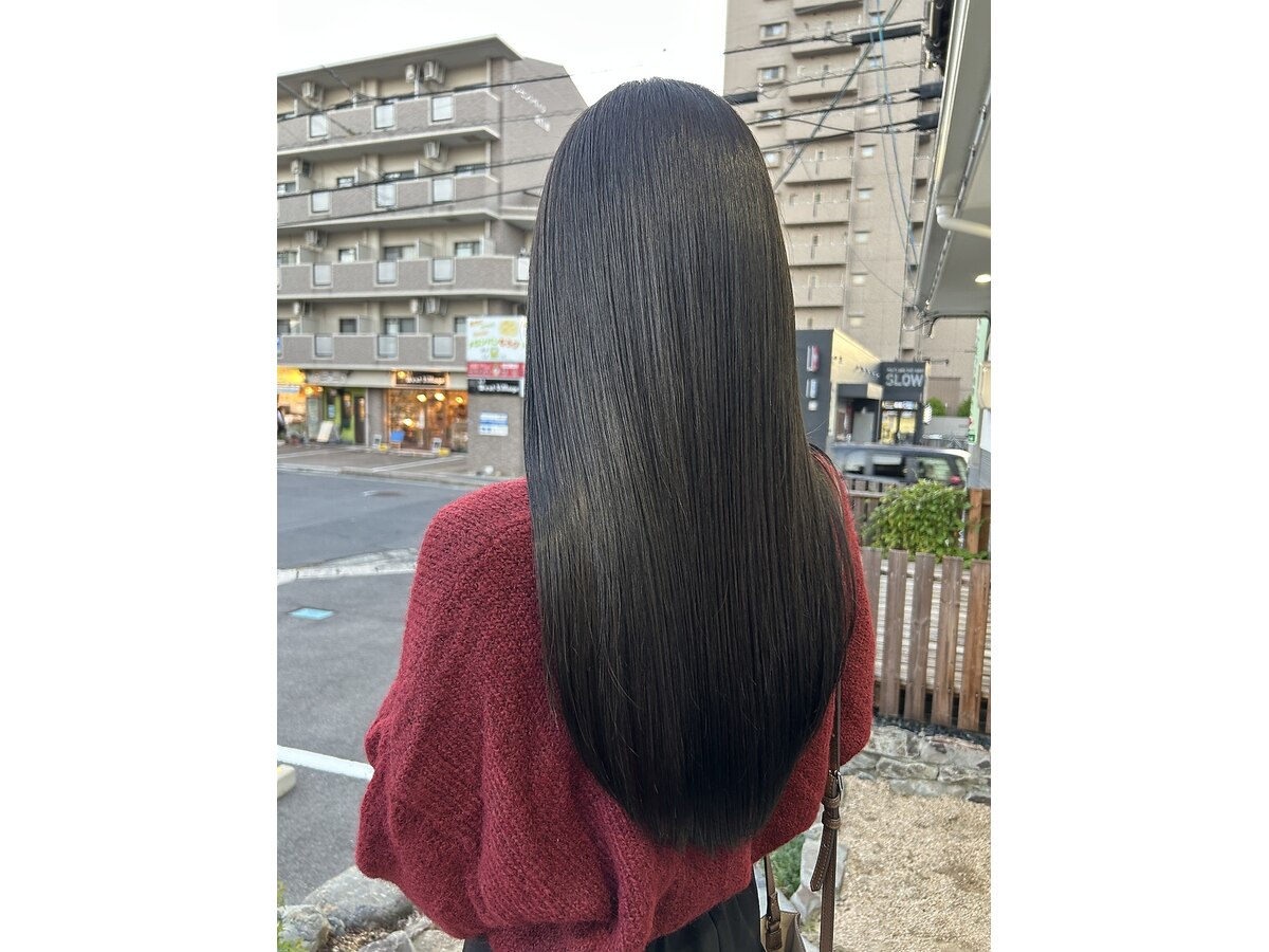 縮毛矯正のツヤストレートロング