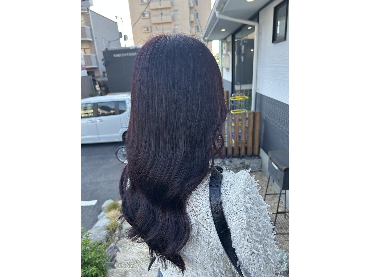 ラベンダーブラウンのロングヘア